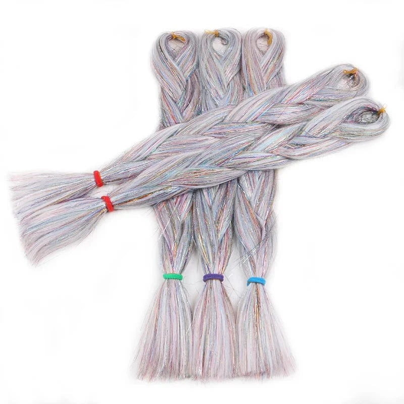 Wholesale  BY Express DHL 200packs  100g 24" 60cm BUBBLEGUM LIGHT MAUVE Synthetic Jumbo Braid Mixed Metallic Glitter Twinkl