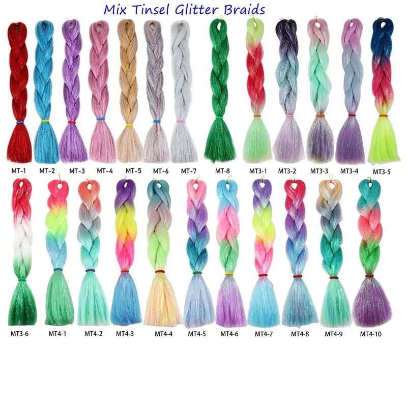 Wholesale  BY Express DHL 200packs  100g 24" 60cm BUBBLEGUM LIGHT MAUVE Synthetic Jumbo Braid Mixed Metallic Glitter Twinkl