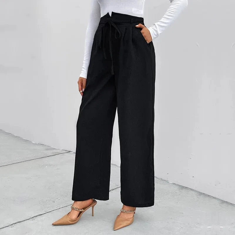 Wholesale Casual Women Long Trosers Wide-Legged Loose Pants