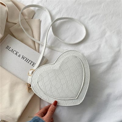 Wholesale Cheap Pu Leather Bag Heart Shape Cross body for Ladies Crocodile Leather Mini hand bag