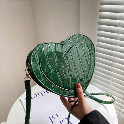 Wholesale Cheap Pu Leather Bag Heart Shape Cross body for Ladies Crocodile Leather Mini hand bag