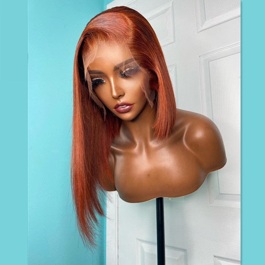 Wholesale Color Bob Wigs Chocolate Brown Silky Straight HD Transparent Lace Front Wigs for Black Women