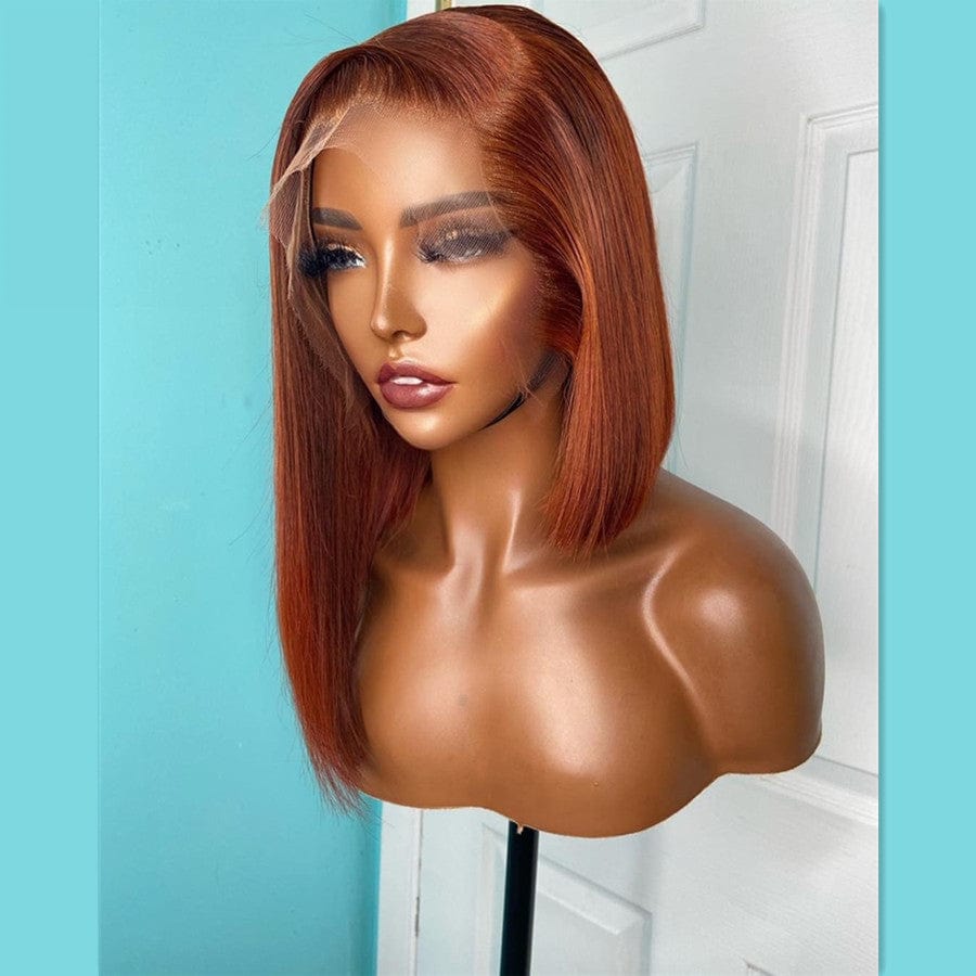 Wholesale Color Bob Wigs Chocolate Brown Silky Straight HD Transparent Lace Front Wigs for Black Women