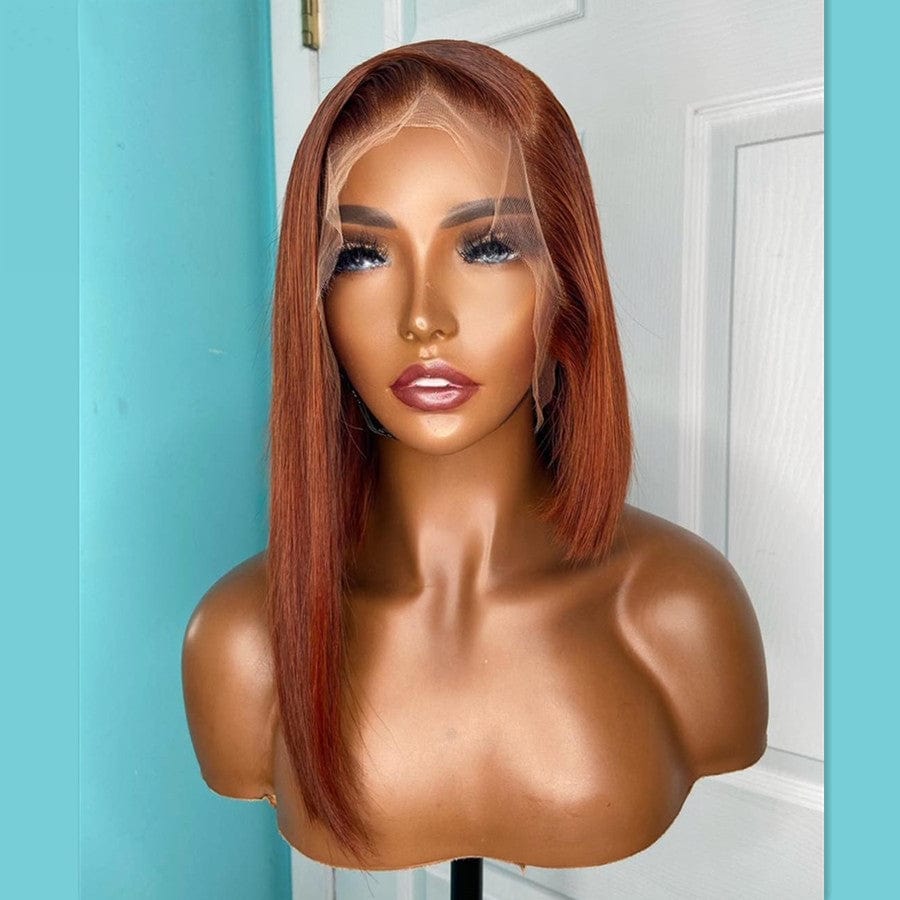 Wholesale Color Bob Wigs Chocolate Brown Silky Straight HD Transparent Lace Front Wigs for Black Women