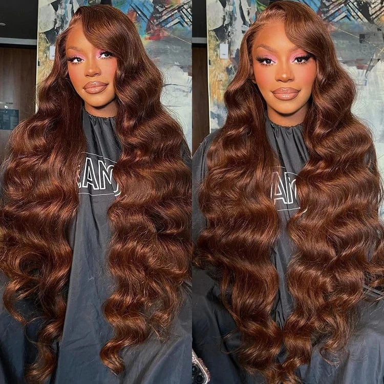 Wholesale Colored Wigs Human Hair Lace Front Wigs Chocolate Brown Color Human Hair HD Transparent Glueless full hd lace wigs