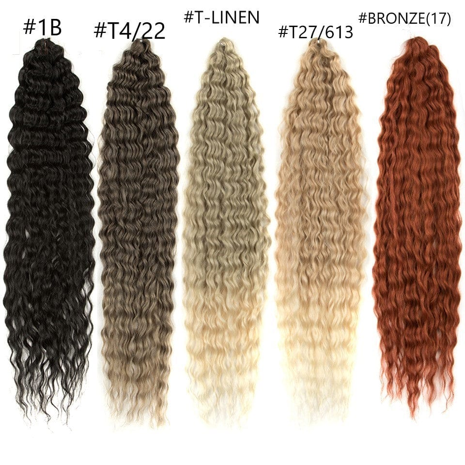 Wholesale colorful heat resistant Deep Wave no weft 24 inches twist braiding hair bundles synthetic hair extension for women