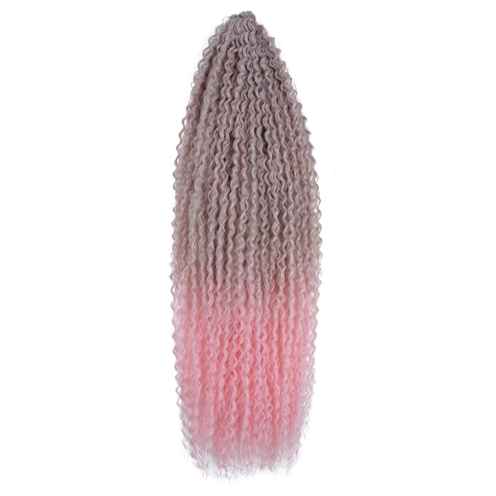 Wholesale colorful heat resistant Deep Wave no weft 24 inches twist braiding hair bundles synthetic hair extension for women