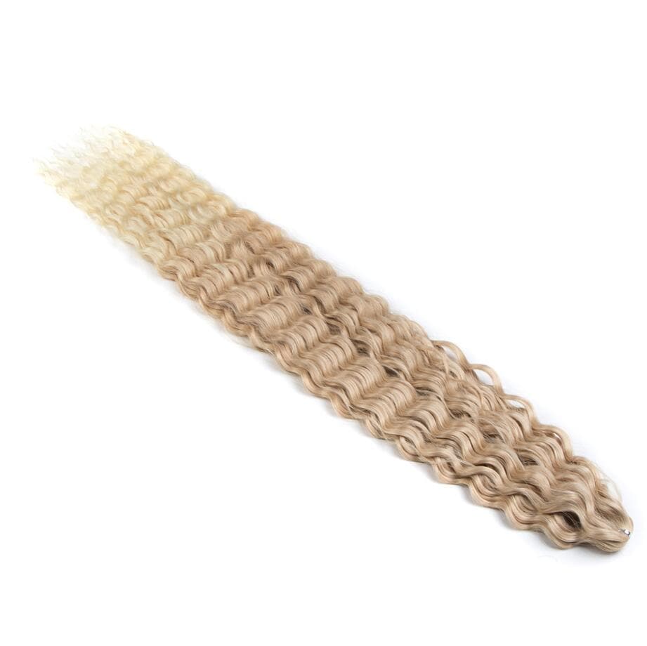 Wholesale colorful heat resistant Deep Wave no weft 24 inches twist braiding hair bundles synthetic hair extension for women