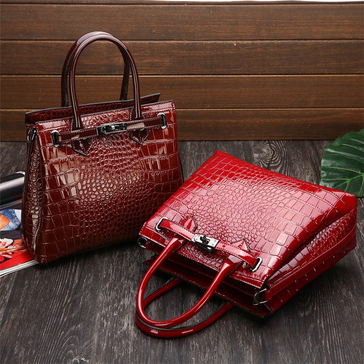 wholesale croc embossed leather luxury bags women handbags
