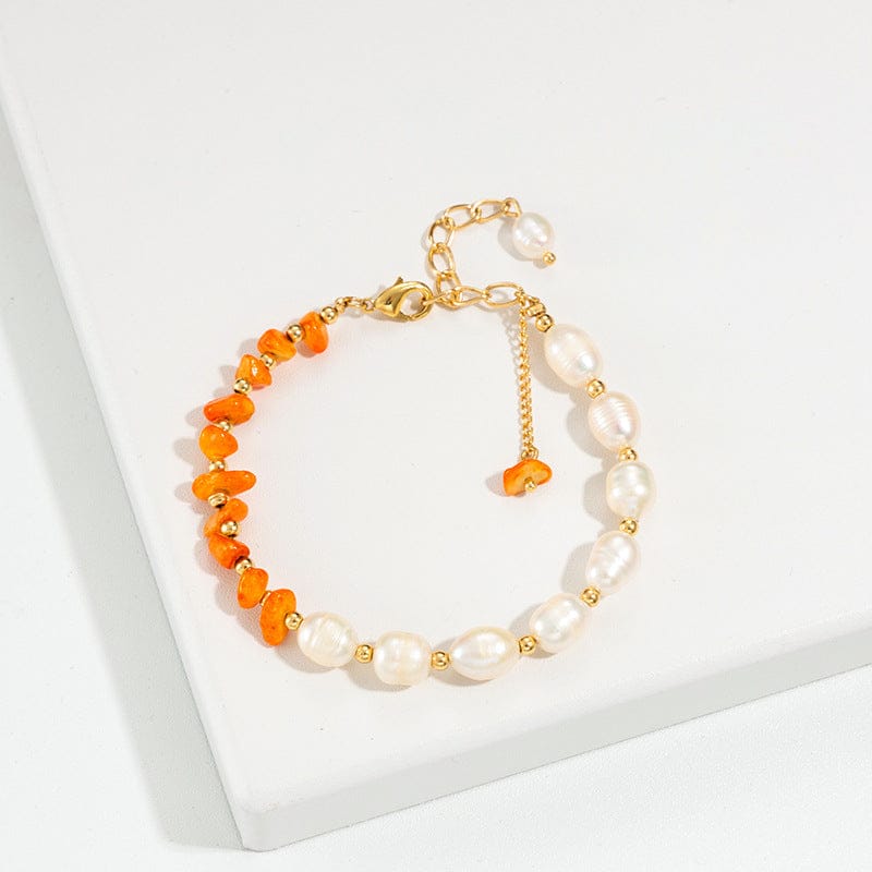 Wholesale Crystal Jewelry Rose Quartz Raw Colorful Crystal Gemstone Chakara Fresh Water Pearl Bracelets for Women