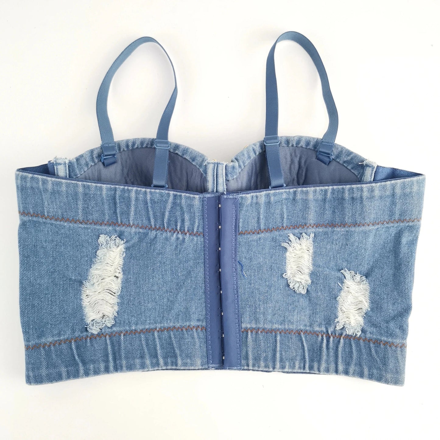 Wholesale Custom Glass Beaded Stone Denim Halter Sexy Crop Top For Women