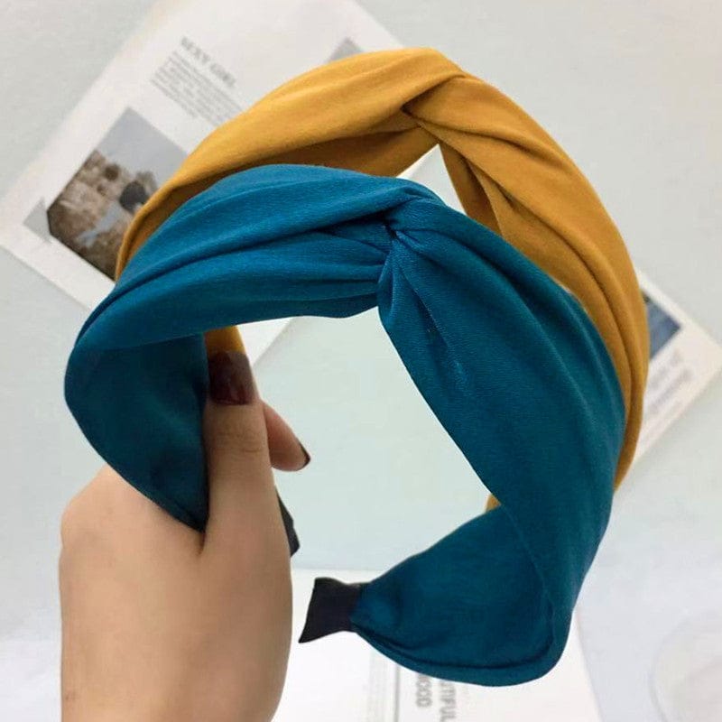 Wholesale Custom Korea Twill Fabric Plain bow headband Handmade Knot make up headband