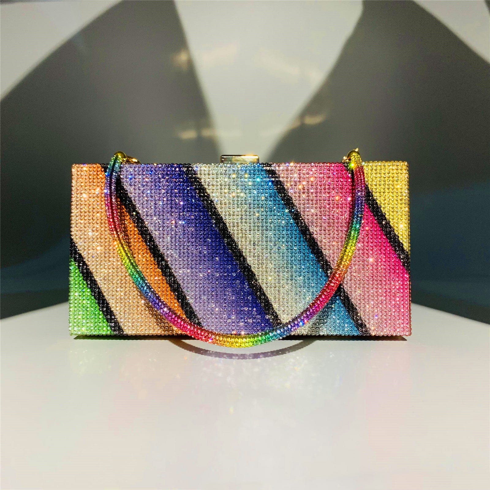 Wholesale Custom Lady Elegant Evening Bag  Luxury Women Popular Rainbow Party evening handbags for women