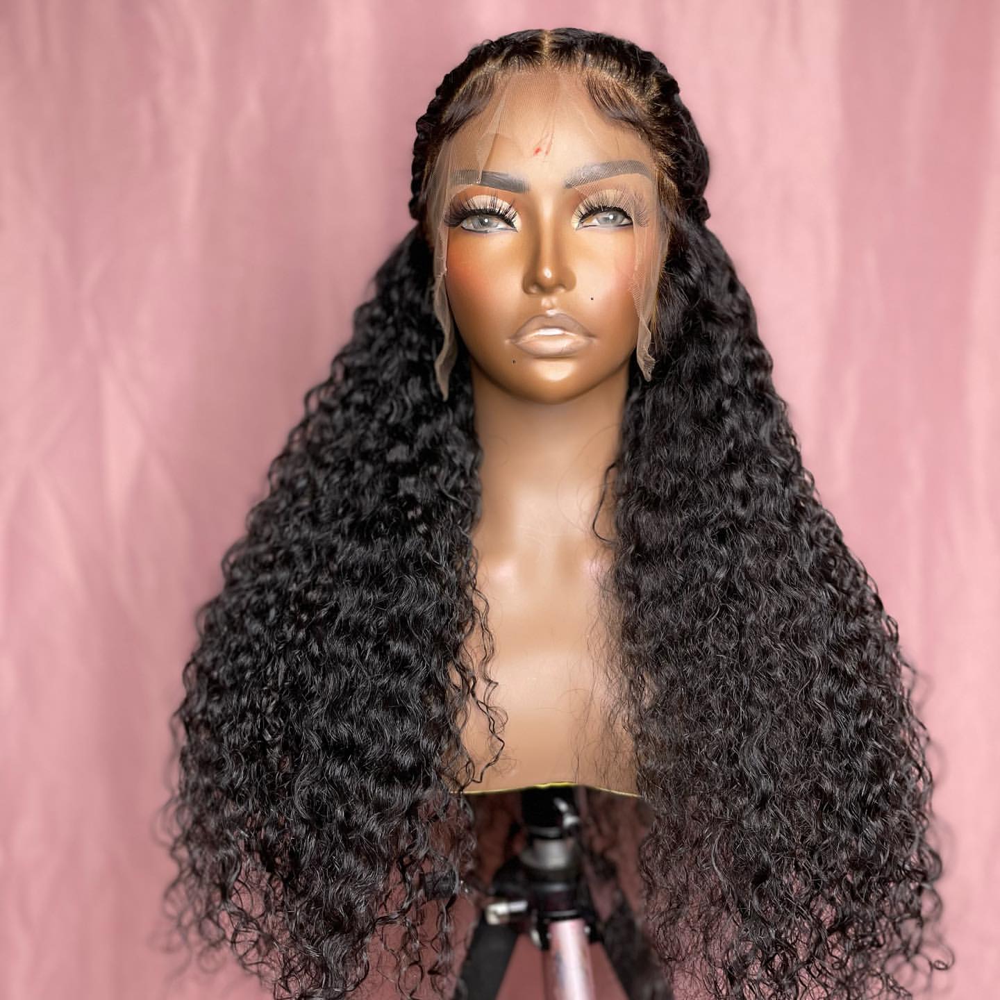 Wholesale Deep Curly Brown Color Raw Peruvian Hair Lace Front Wigs for Black Women