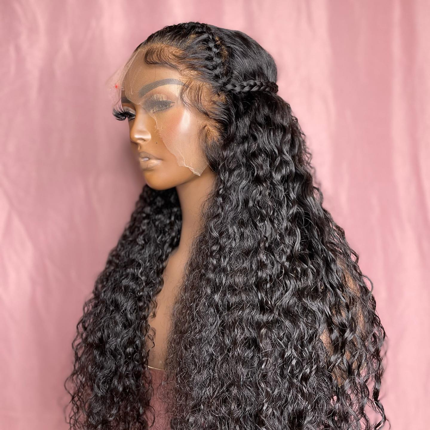 Wholesale Deep Curly Brown Color Raw Peruvian Hair Lace Front Wigs for Black Women
