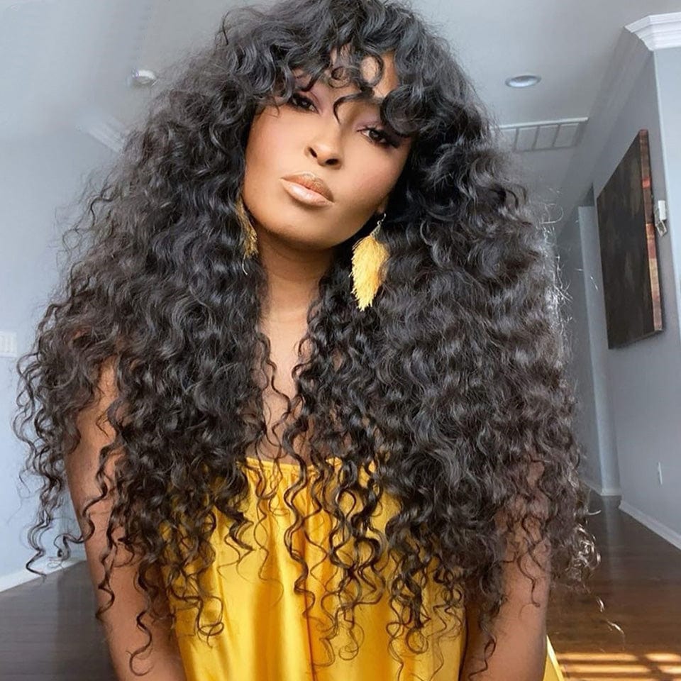Wholesale Deep Curly Ombre Honey Brown Color Raw Peruvian Hair Lace Front Wigs for Black Women