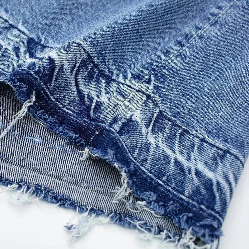 Wholesale Denim Skirts High Waist Mid Length Front Slit Long Denim Skirts for Women