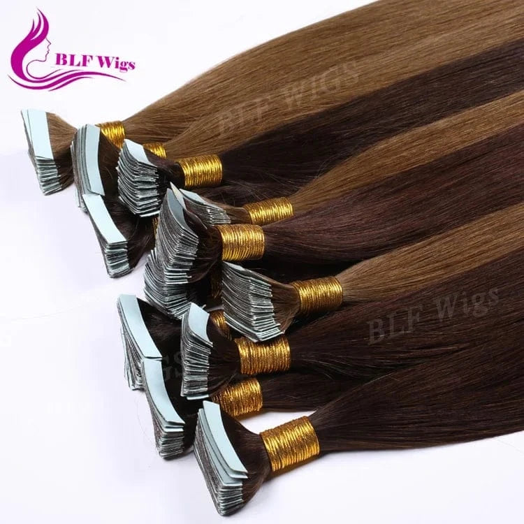 Wholesale Double Drawn 2.5g/piece 100% Virgin European Human Remy Hair Straight Tape in Hair Extension