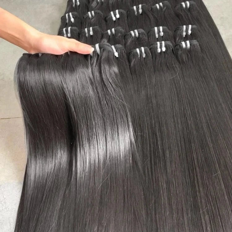 Wholesale Double Drawn Vietnamese Raw Hair Bundles 12a super double drawn bone straight human hair bundles