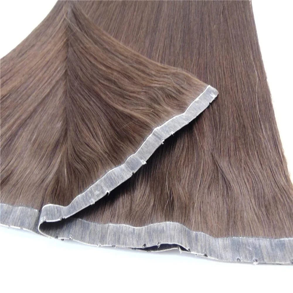 Wholesale easy use Chinese virgin hair Pu Invisible Physical Tape Hair Skin Weft Double Drawn Extensions with small hole