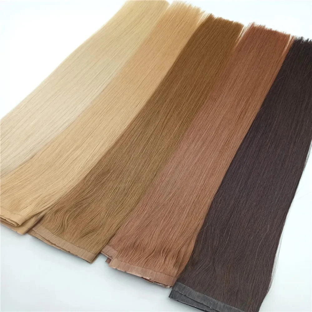 Wholesale easy use Chinese virgin hair Pu Invisible Physical Tape Hair Skin Weft Double Drawn Extensions with small hole