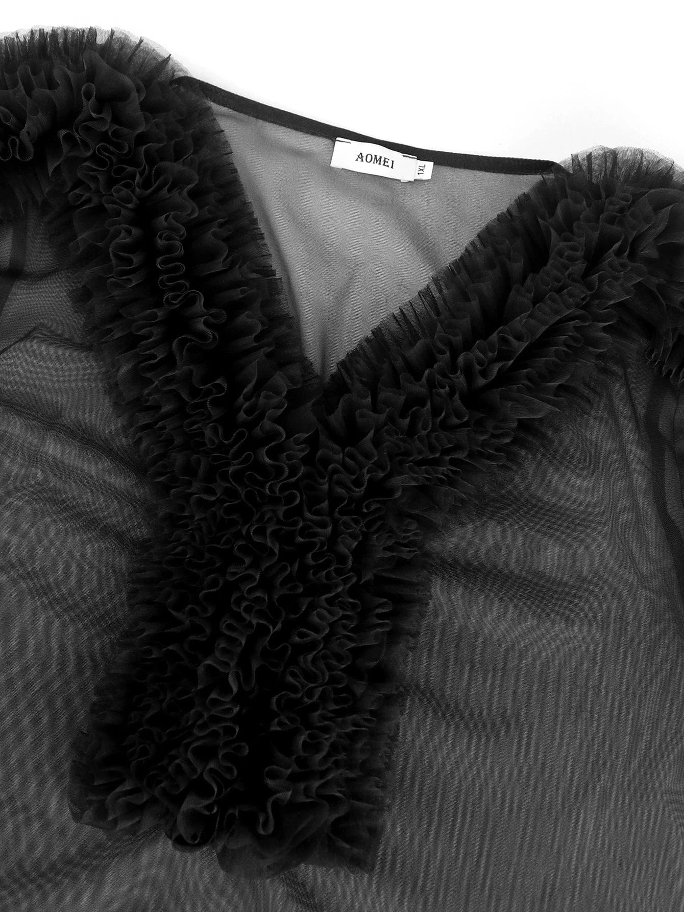 Wholesale Factory Customize V Neck Sexy See Through Mesh Women Blouses