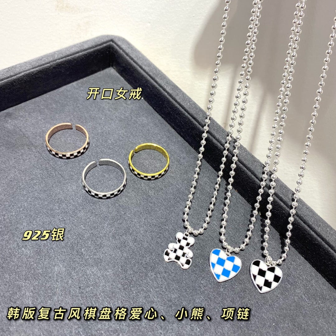 wholesale Fashion Jewelry 925 Sterling Silver 18k Gold Plated Geometry White Black Enamel Chunky Color Open Rings Set For Women