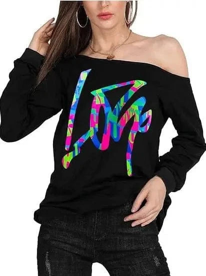 Wholesale fashion Women's Off-Shoulder T-shirt New Style Long Sleeve Off-Shoulder T-shirt