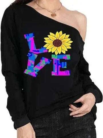 Wholesale fashion Women's Off-Shoulder T-shirt New Style Long Sleeve Off-Shoulder T-shirt