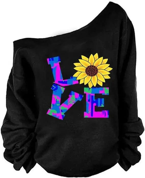 Wholesale fashion Women's Off-Shoulder T-shirt New Style Long Sleeve Off-Shoulder T-shirt