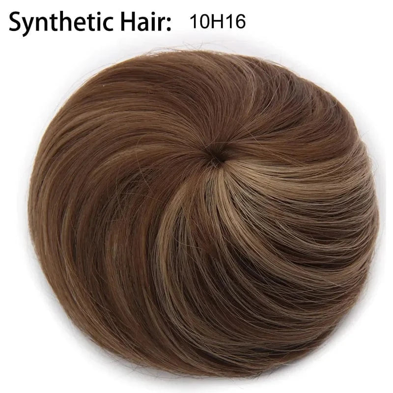 Wholesale Faux Fake Easy Drawstring Postisch Pour Synthetic Comb Clip on Hair Donut Buns Chignon for Hair Piece White Women