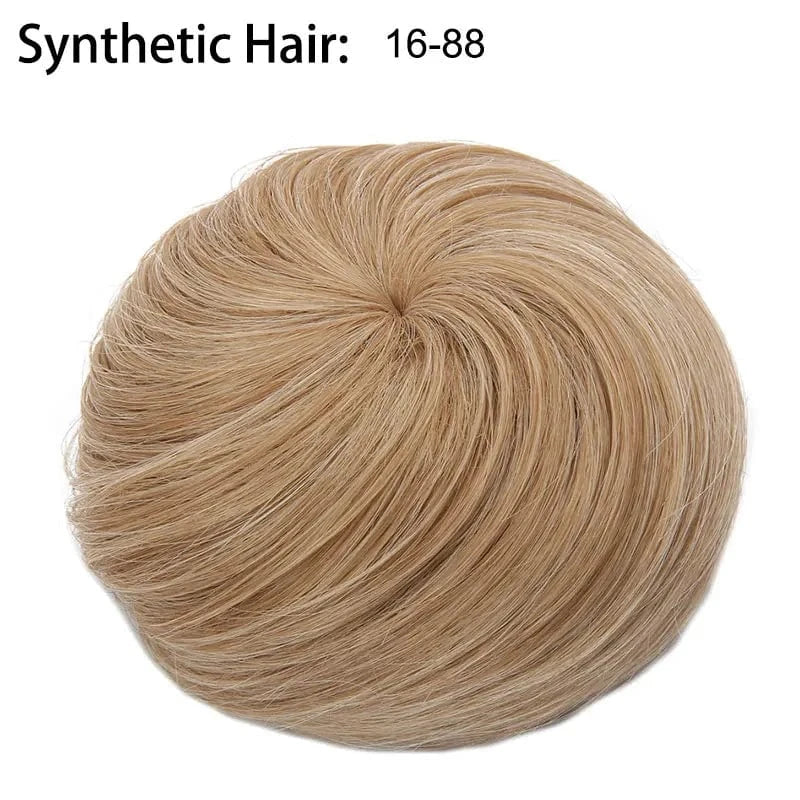 Wholesale Faux Fake Easy Drawstring Postisch Pour Synthetic Comb Clip on Hair Donut Buns Chignon for Hair Piece White Women