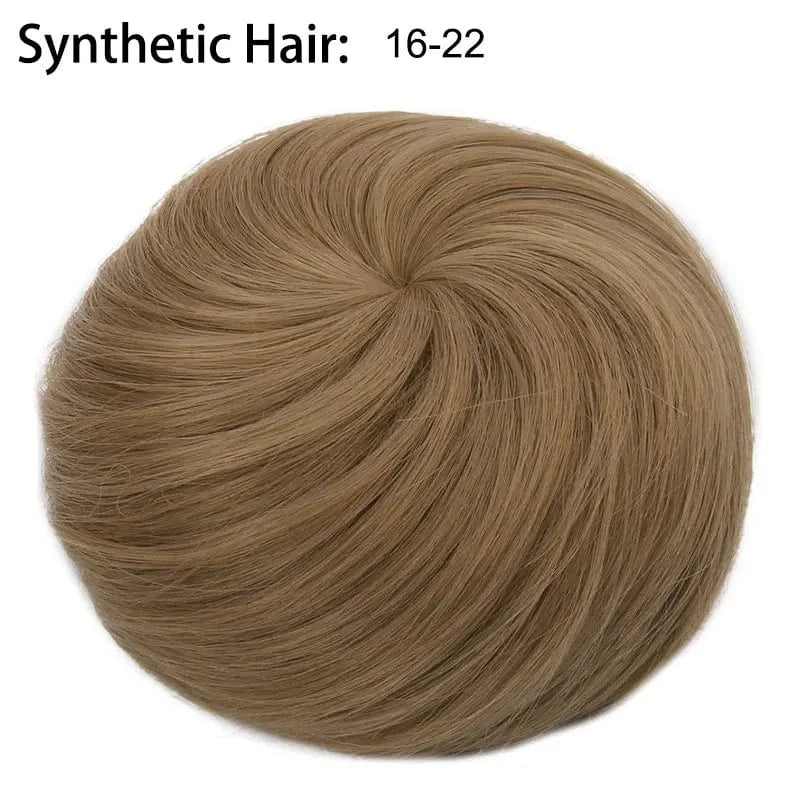 Wholesale Faux Fake Easy Drawstring Postisch Pour Synthetic Comb Clip on Hair Donut Buns Chignon for Hair Piece White Women