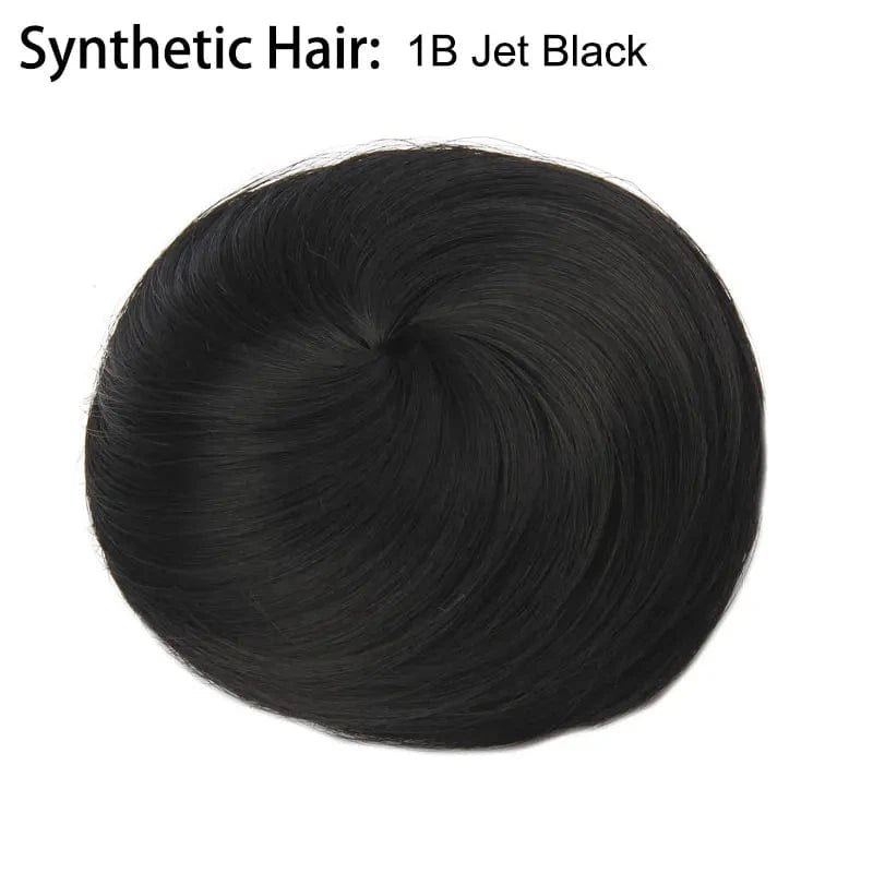 Wholesale Faux Fake Easy Drawstring Postisch Pour Synthetic Comb Clip on Hair Donut Buns Chignon for Hair Piece White Women