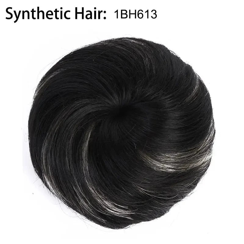 Wholesale Faux Fake Easy Drawstring Postisch Pour Synthetic Comb Clip on Hair Donut Buns Chignon for Hair Piece White Women