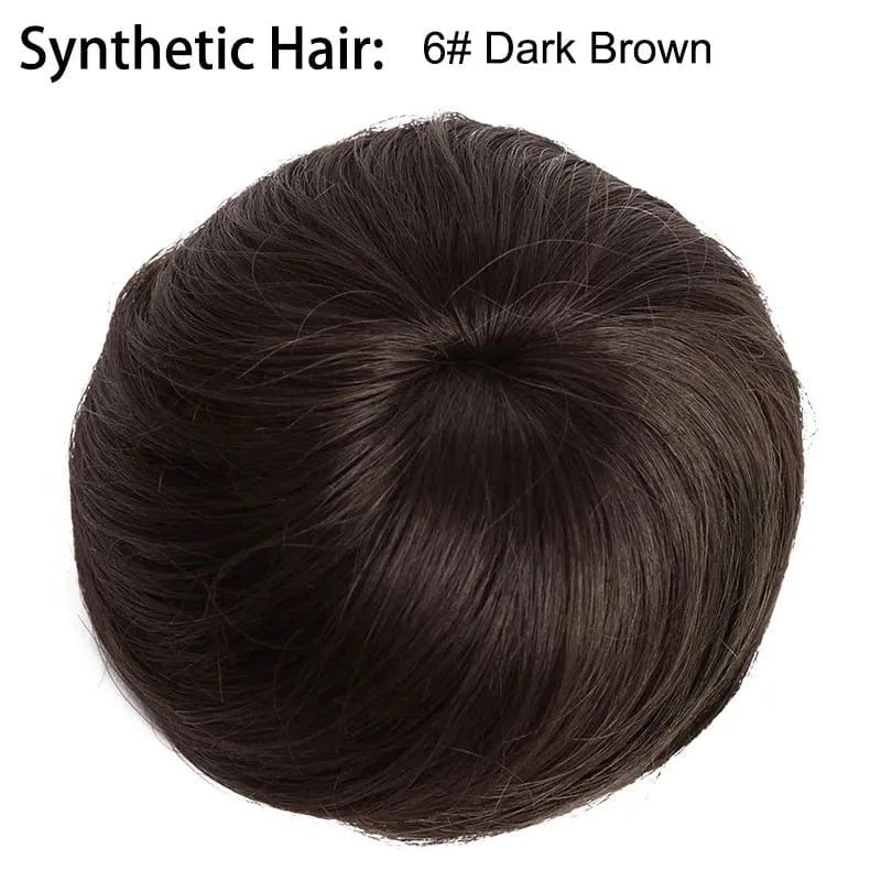 Wholesale Faux Fake Easy Drawstring Postisch Pour Synthetic Comb Clip on Hair Donut Buns Chignon for Hair Piece White Women