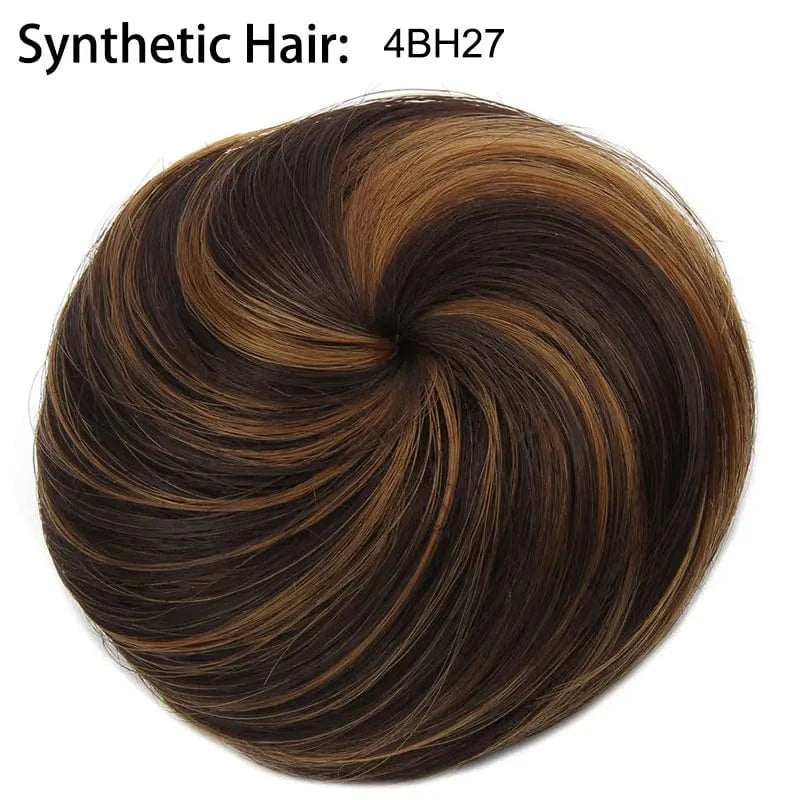 Wholesale Faux Fake Easy Drawstring Postisch Pour Synthetic Comb Clip on Hair Donut Buns Chignon for Hair Piece White Women