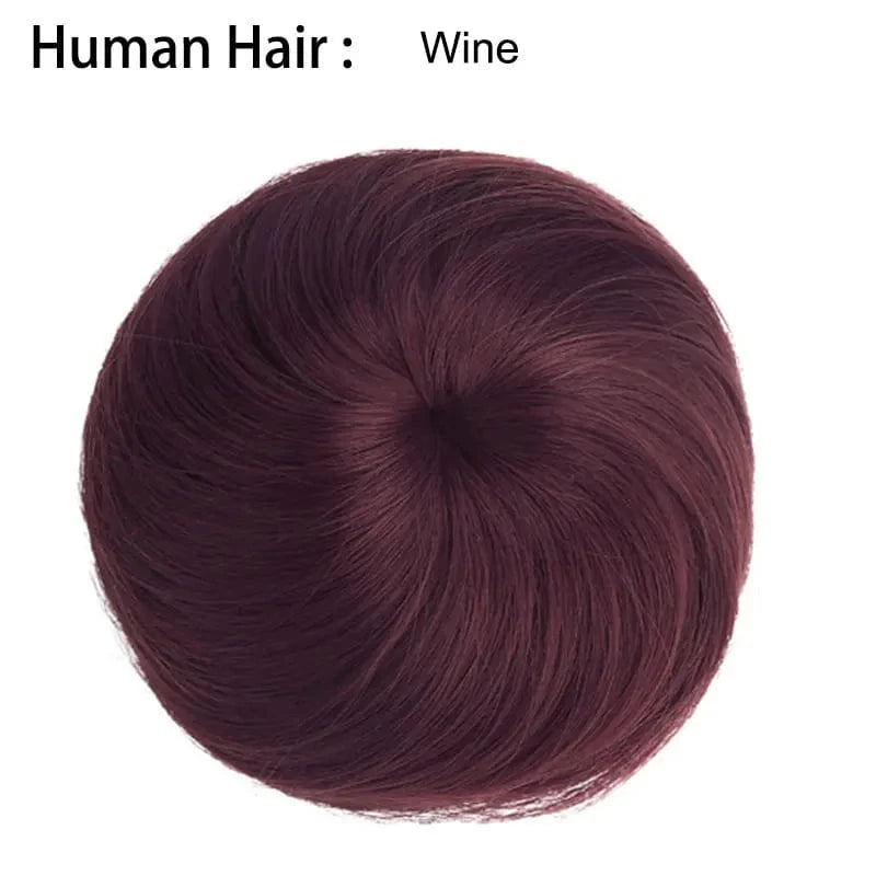 Wholesale Faux Fake Easy Drawstring Postisch Pour Synthetic Comb Clip on Hair Donut Buns Chignon for Hair Piece White Women