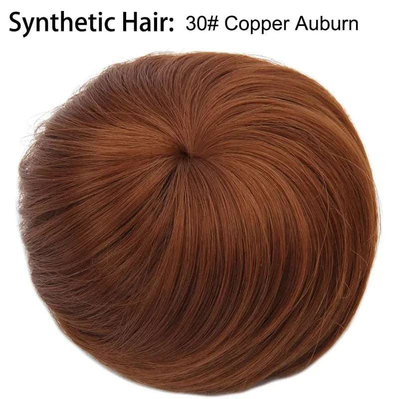 Wholesale Faux Fake Easy Drawstring Postisch Pour Synthetic Comb Clip on Hair Donut Buns Chignon for Hair Piece White Women