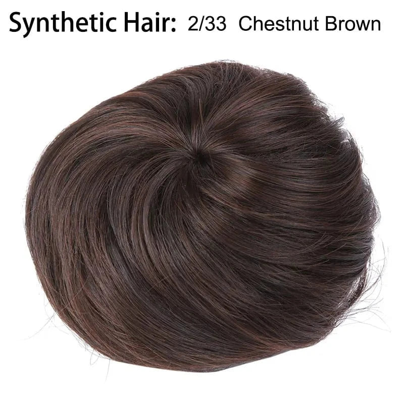 Wholesale Faux Fake Easy Drawstring Postisch Pour Synthetic Comb Clip on Hair Donut Buns Chignon for Hair Piece White Women