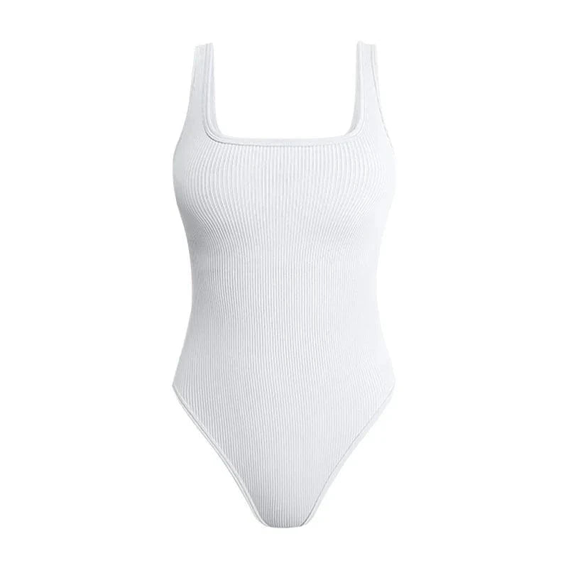 Wholesale female yoga seamless workout bodysuits for women sexy sleeveless slimming spandex ribbed women bodysuits