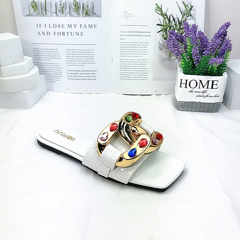 Wholesale flat slipper new ladies indoor outdoor slippers women shoes Wearing women's slippers outside the flat beach