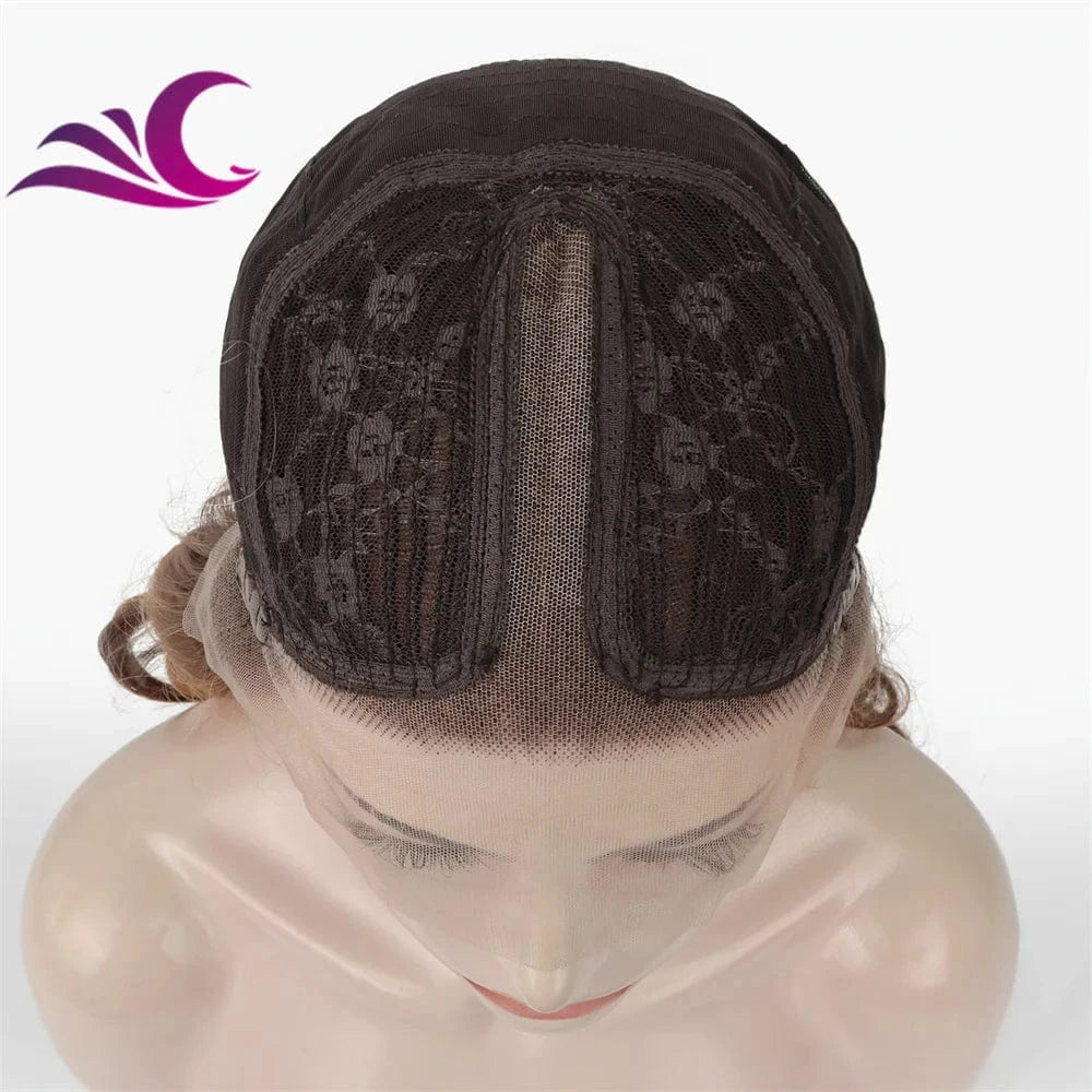 Wholesale Future Japanese Fiber Synthetic Lace Front Highlighted Brown Color  Wig