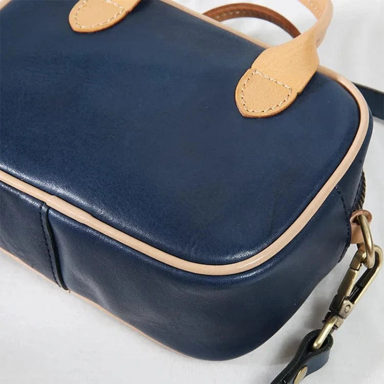 Wholesale Genuine Leather Tote Bag Vintage Square Tote  Bag for Women