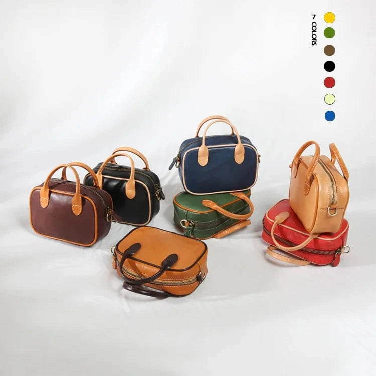 Wholesale Genuine Leather Tote Bag Vintage Square Tote  Bag for Women