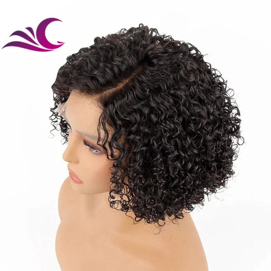 Wholesale HD Lace Short Bob Side Part Burmese Raw Human Hair Small Knots Bleached Cheap Lace Front Wigs for Black Women