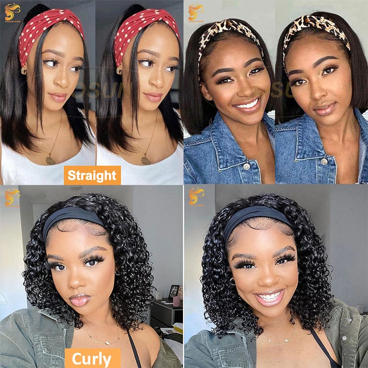 Wholesale Headband Wig Human Hair For Black Women, Virgin Human Hair Headband Wig, Kinky Curly Headband Wig