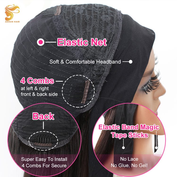 Wholesale Headband Wig Human Hair For Black Women, Virgin Human Hair Headband Wig, Kinky Curly Headband Wig