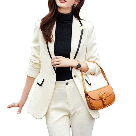 Wholesale High-quality 2 Piece Suit Set Slim Outfit Blazer Office Lady Fashion Women Business Work Pant Suits Jacket And Trouser