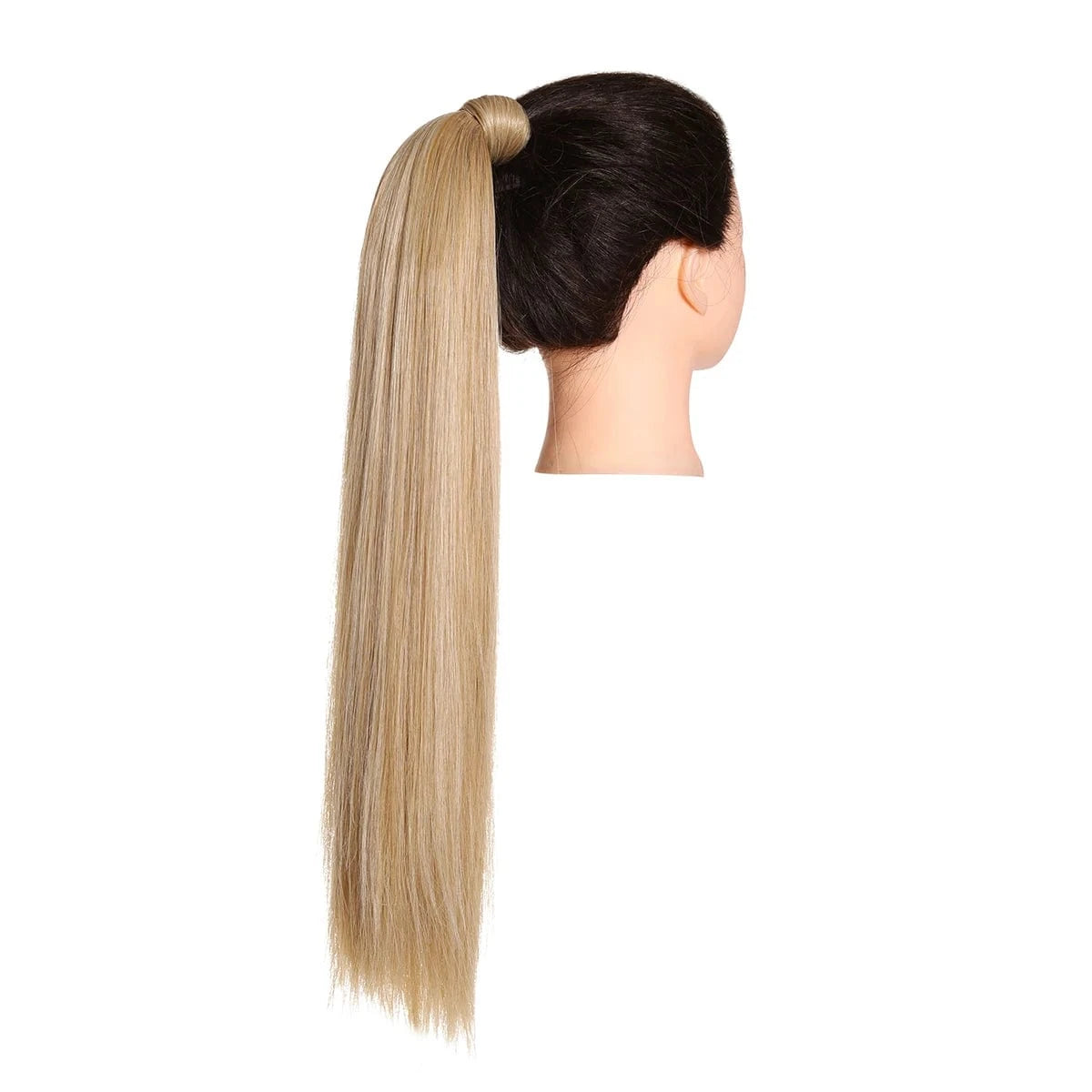 Wholesale High Quality 24 Inch Synthetic Fiber Silky Straight Colorful  Wrap Around Hair Ponytail Extension Wig For White Women